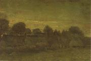 Vincent Van Gogh Village at Sunset (nn04) Sweden oil painting reproduction